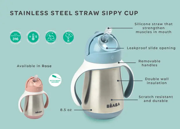 BEABA Stainless Steel Straw Sippy Cup