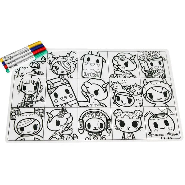Character Squares Tokimatties Coloring Placemat
