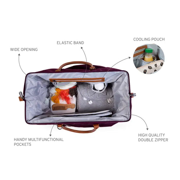 Childhome Mommy Bag, XL Diaper Bag - Aubergine
