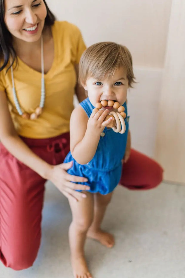 Hayes Silicone + Wood Teether Ring