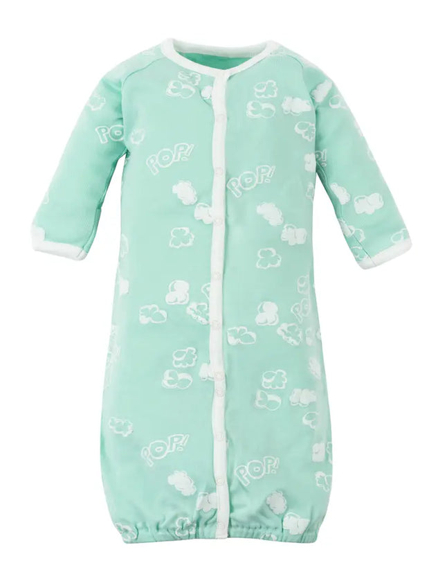 Organic Baby Convertible Romper - Popcorn Print