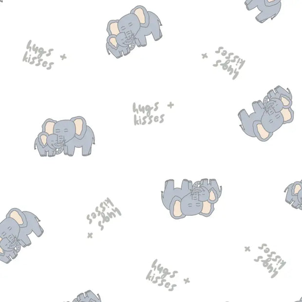 Organic Baby Knotted Gown - Hugs and Kisses Print