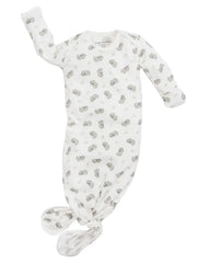 Organic Baby Knotted Gown - Hugs and Kisses Print