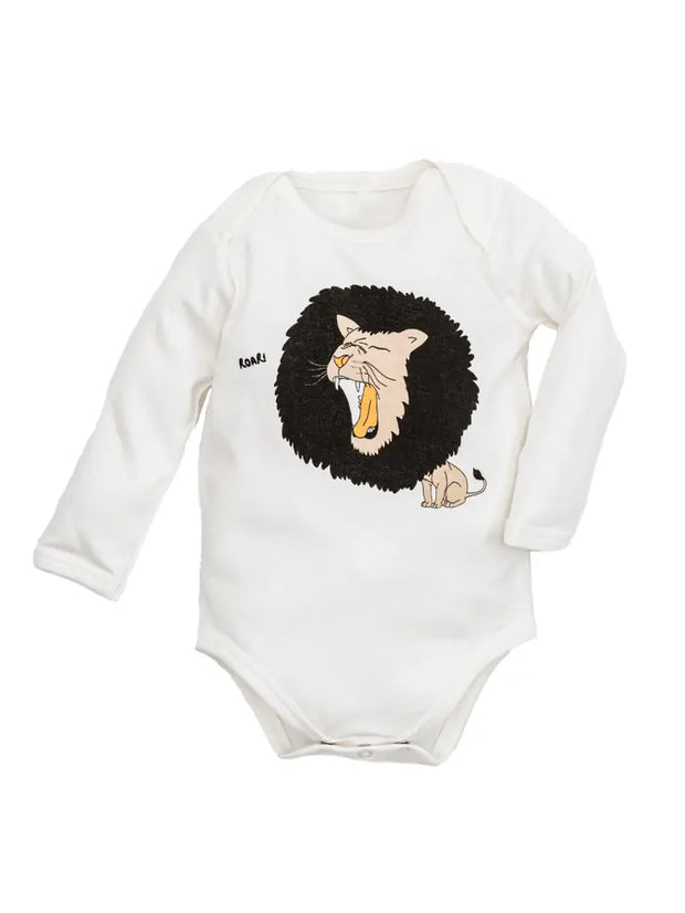 Organic Baby LS Bodysuit - Roar Lion Screenprint