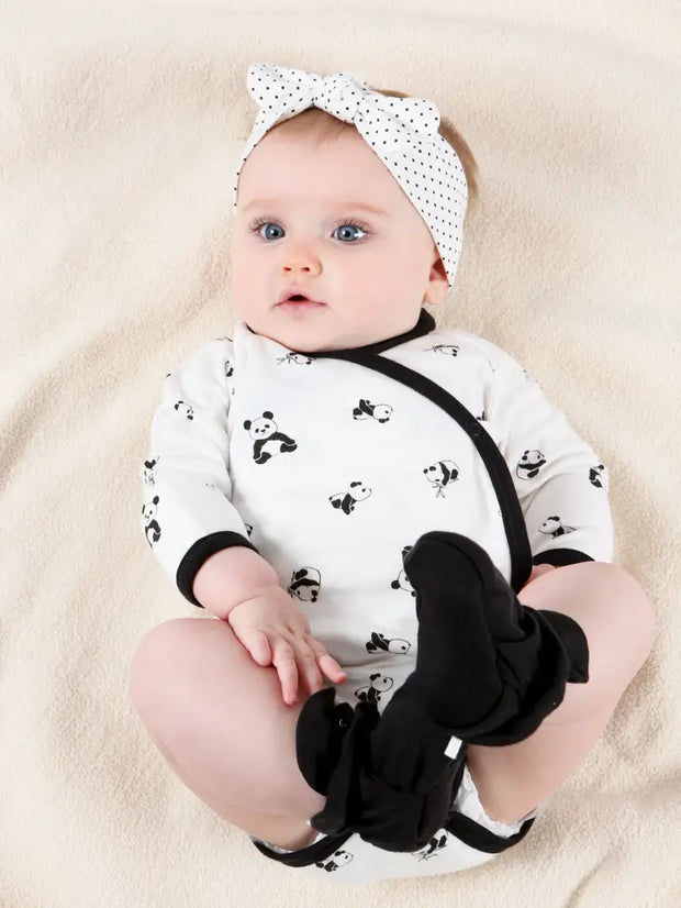 Organic Baby LS Side Snap Bodysuit - Panda Print