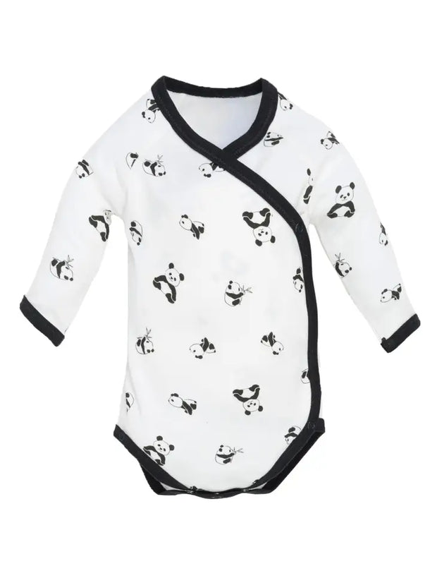 Organic Baby LS Side Snap Bodysuit - Panda Print