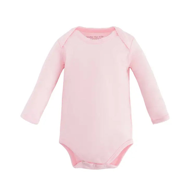 Organic Baby Long Sleeve Lap Shoulder Bodysuit - Pink