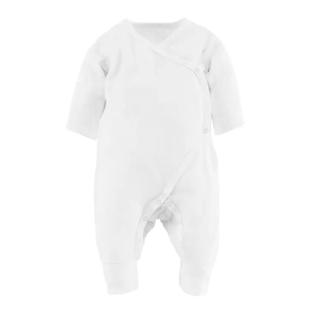 Organic Baby Muslin Side Snap Kimono - Off White