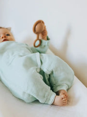 Organic Baby Muslin Side Snap Kimono - Sea Breeze
