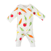 Organic Baby Muslin Side Snap Kimono - Veggie Print
