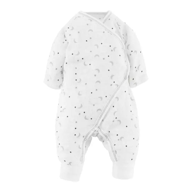 Organic Baby Muslin Starry Night Print Kimono - Grey