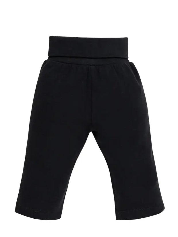 Organic Baby Roll Waist Pant - Black