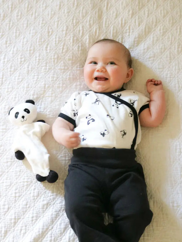 Organic Baby SS Side Snap Bodysuit - Panda Print