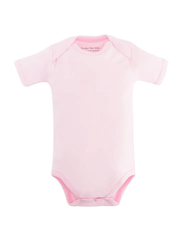Organic Baby Short Sleeve Bodysuit - Pink