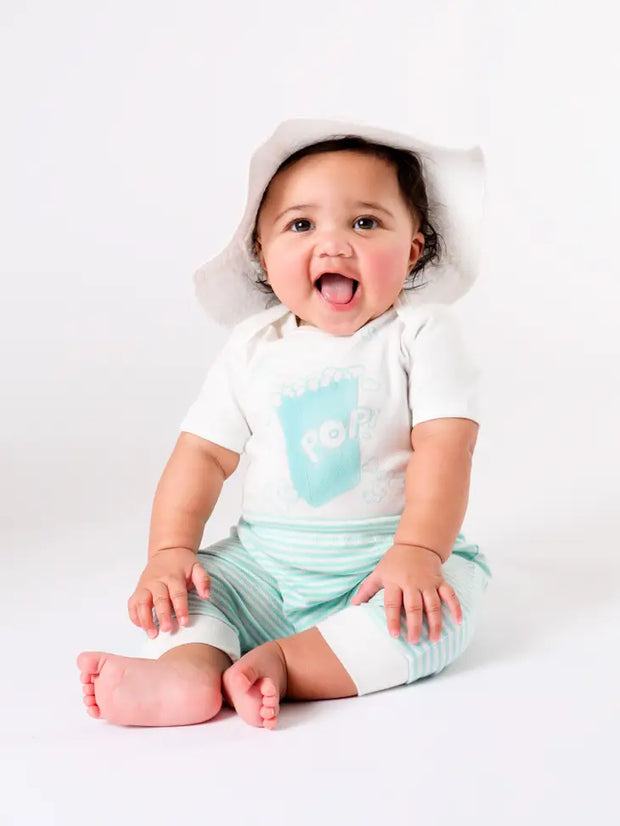 Organic Baby Short Sleeve Bodysuit - Popcorn Print