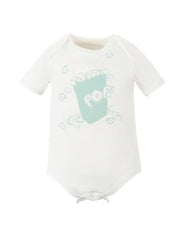 Organic Baby Short Sleeve Bodysuit - Popcorn Print