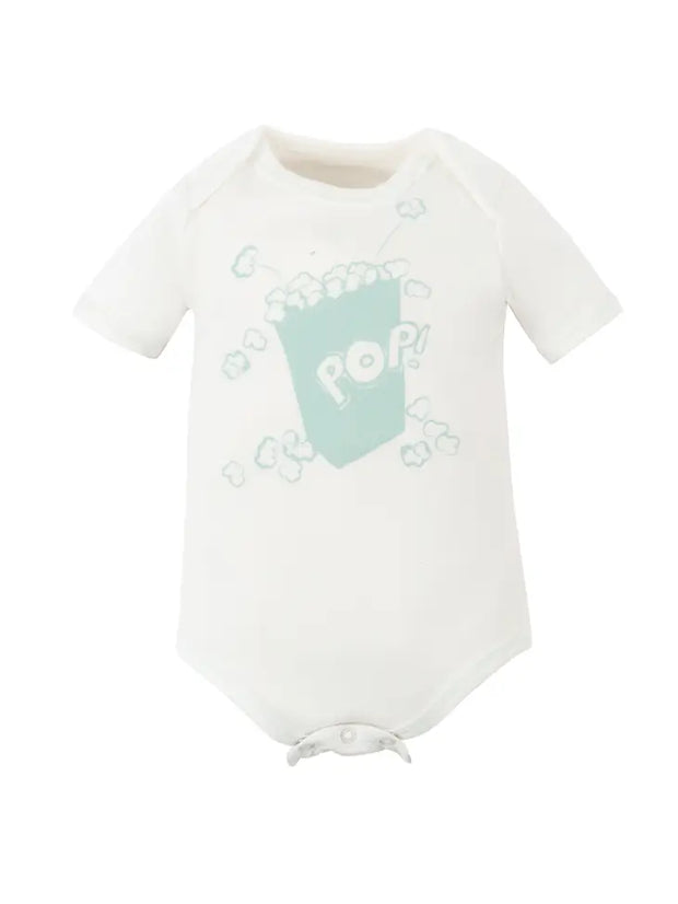 Organic Baby Short Sleeve Bodysuit - Popcorn Print
