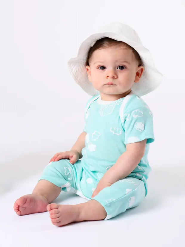 Organic Baby Short Sleeve Romper - Popcorn Print