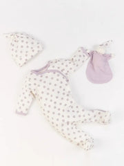 Organic Baby Side Snap Footie - Lavender Dot