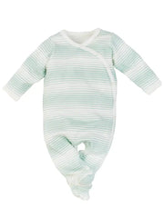 Organic Baby Side Snap Footie - Sea Breeze Stripe