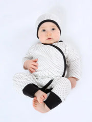 Organic Baby Side Snap Kimono - Polka Dot