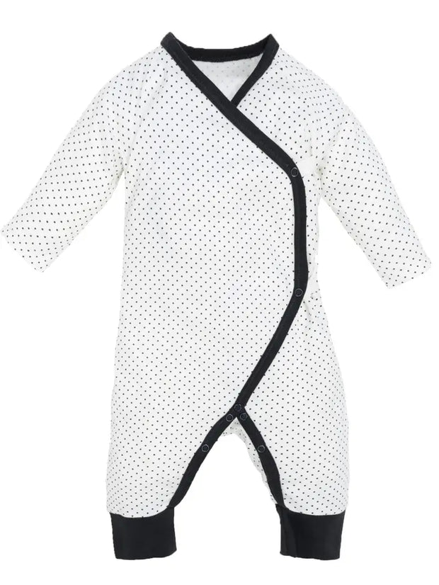 Organic Baby Side Snap Kimono - Polka Dot
