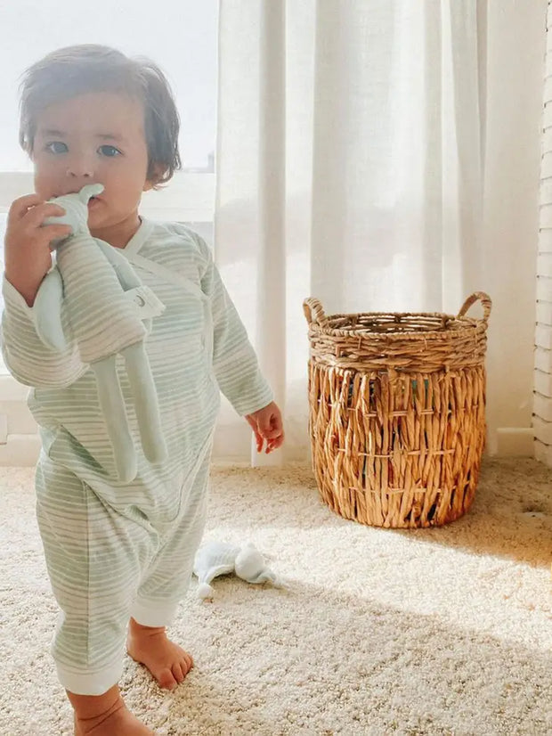 Organic Baby Side Snap Kimono - Sea Breeze Stripe