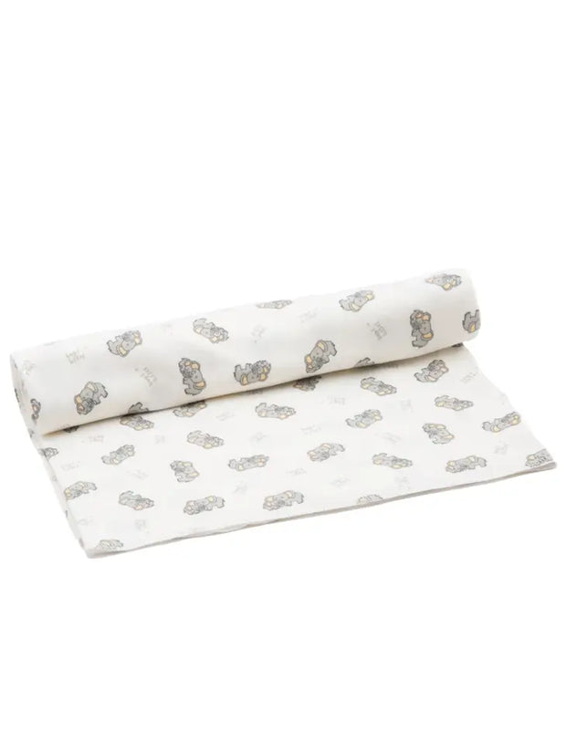 Organic Baby Swaddle Blanket - Hugs and Kisses Print