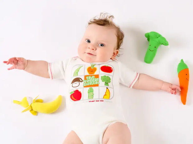 Organic Baby Veggie Bunch SS Side Snap Bodysuit