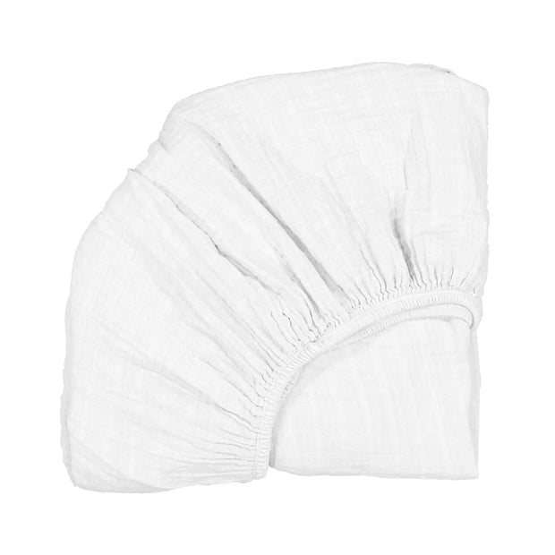 Organic White Fitted Sheet for KIMI baby bed