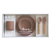 Silicone toddler feeding set - NOSH, GULP, CHOMP