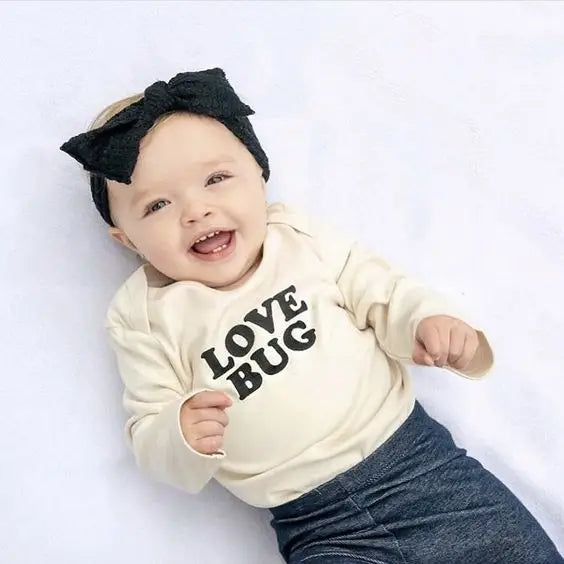 Love Bug Organic Cotton Baby Bodysuit | Long Sleeve