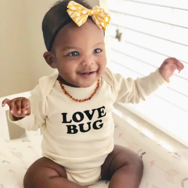 Love Bug Organic Cotton Baby Bodysuit | Long Sleeve
