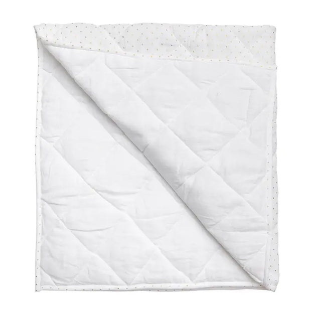 Play mat | gold spot and white linen