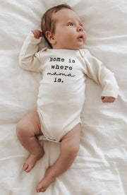 Home is Where Mama is Organic Cotton Bodysuit | Long Sleeve