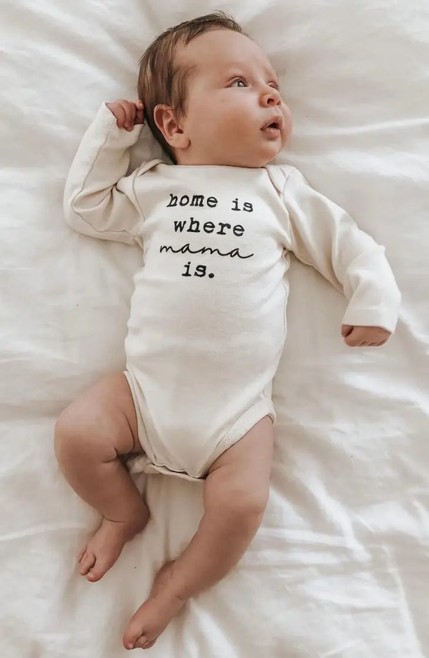 Home is Where Mama is Organic Cotton Bodysuit | Long Sleeve