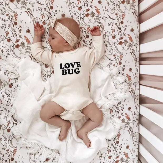 Love Bug Organic Cotton Baby Bodysuit | Long Sleeve