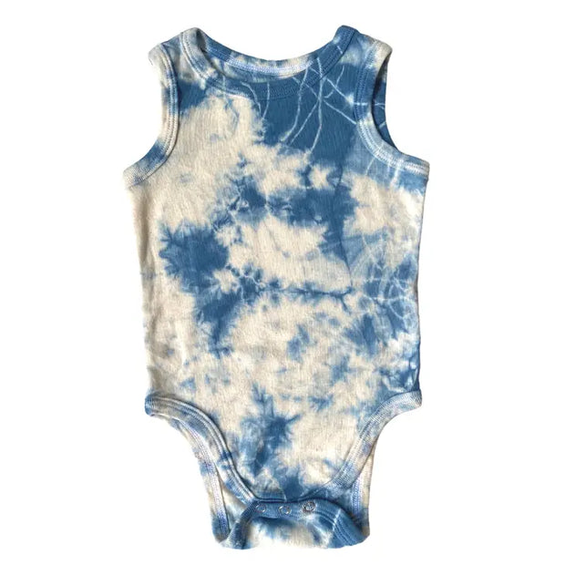 Tie Dye Tank Top Organic Cotton Bodysuit One Piece | Indigo