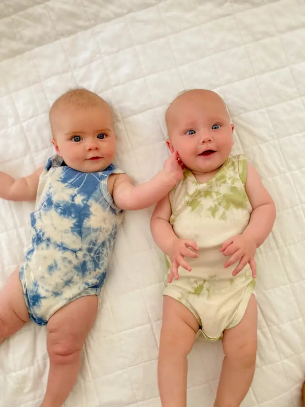 Tie Dye Tank Top Organic Cotton Bodysuit One Piece | Indigo