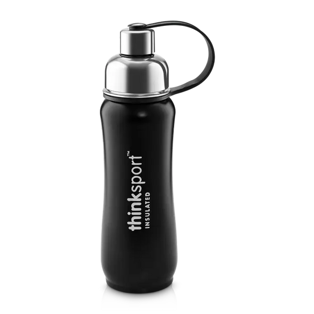 Insulated Sports Bottle - Coated Black