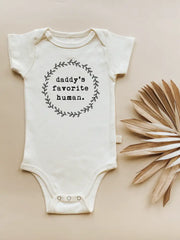 Daddys Favorite Human Organic Cotton Bodysuit | Short Sleeve
