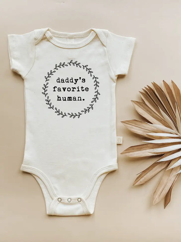 Daddys Favorite Human Organic Cotton Bodysuit | Short Sleeve