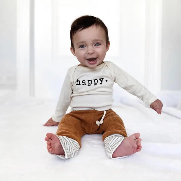 Happy Organic Cotton Baby Bodysuit | Long Sleeve