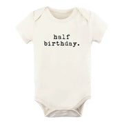 Half Birthday Organic Cotton Baby Bodysuit | Short Sleeve