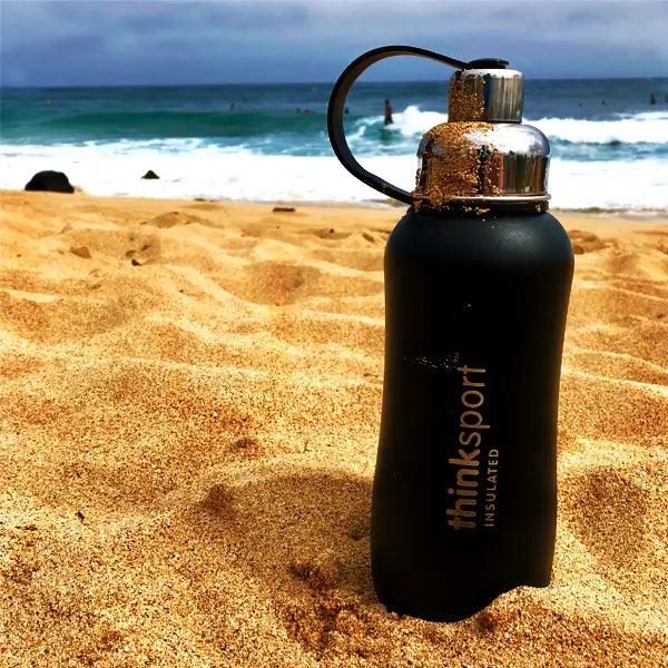 Insulated Sports Bottle - Coated Black