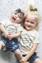 Daddys Favorite Human Organic Cotton Bodysuit | Short Sleeve