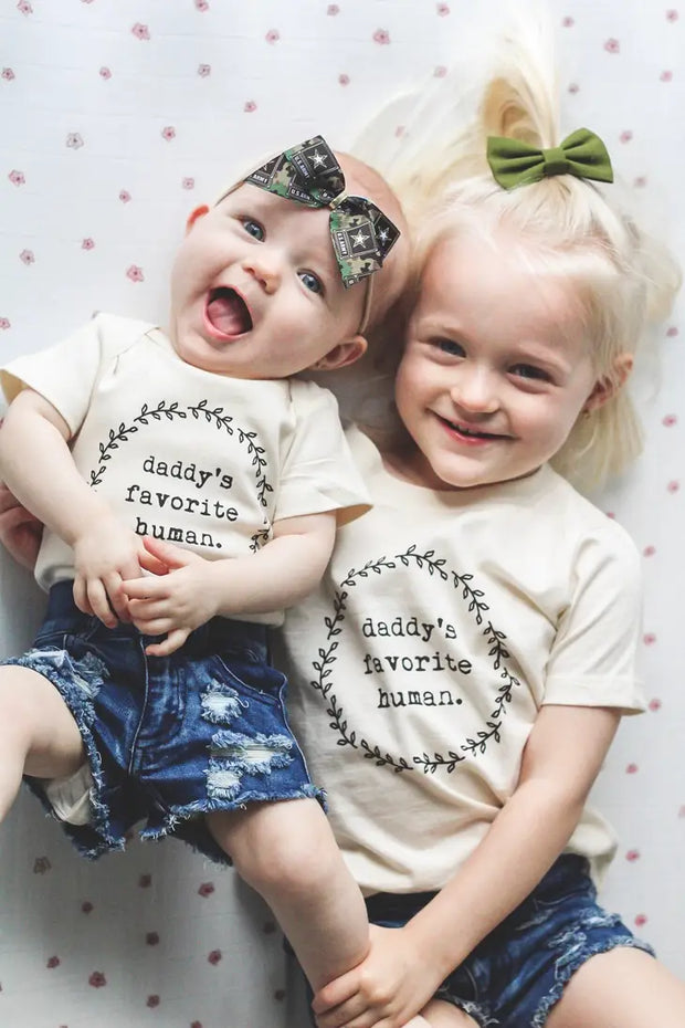 Daddys Favorite Human Organic Cotton Bodysuit | Short Sleeve