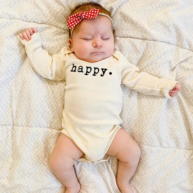 Happy Organic Cotton Baby Bodysuit | Long Sleeve