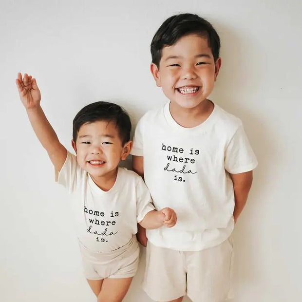 Home is Where Dada Is Organic Cotton Kids Tee | Short Sleeve