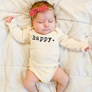 Happy Organic Cotton Baby Bodysuit | Long Sleeve